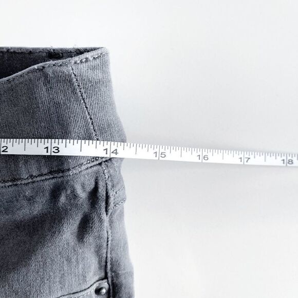 Spanx Womens High Rise Distressed Raw Hem Pull-On Skinny Ankle Jegging Gray SZ M - Picture 8 of 10